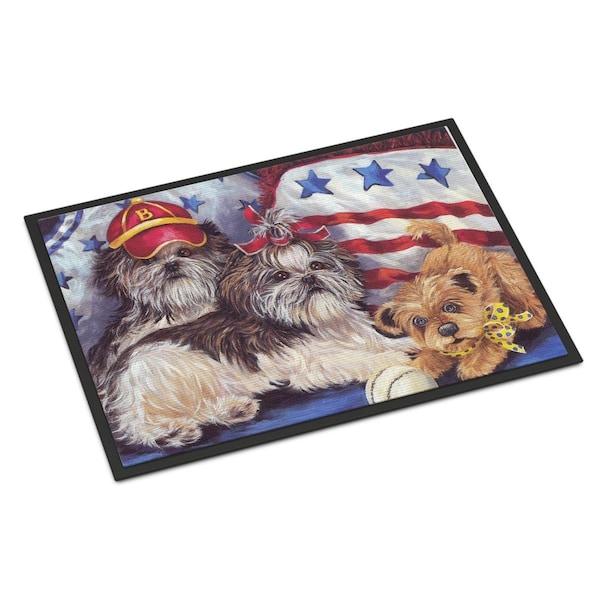 Carolines Treasures 18 x 27 in. Shih Tzu Americana Sweethearts Indoor or Outdoor Mat PPP3273MAT - main